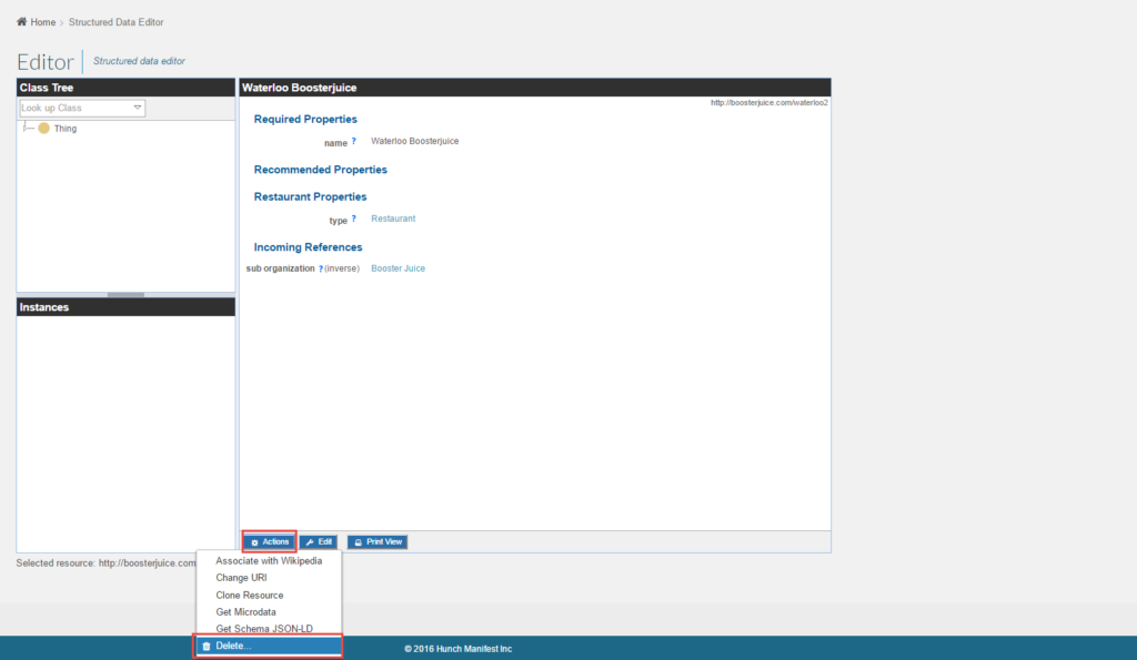 How to Delete a Data Item in Schema App
