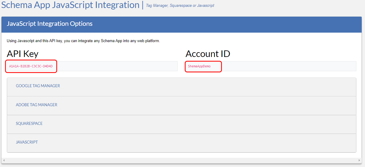 Account ID and API Key